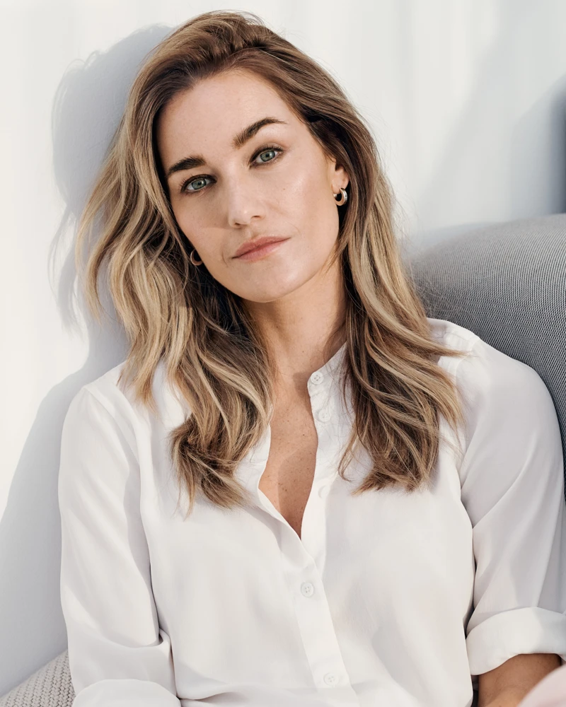 Full head highlights and lowlights Holborn result with creamy blonde babylights