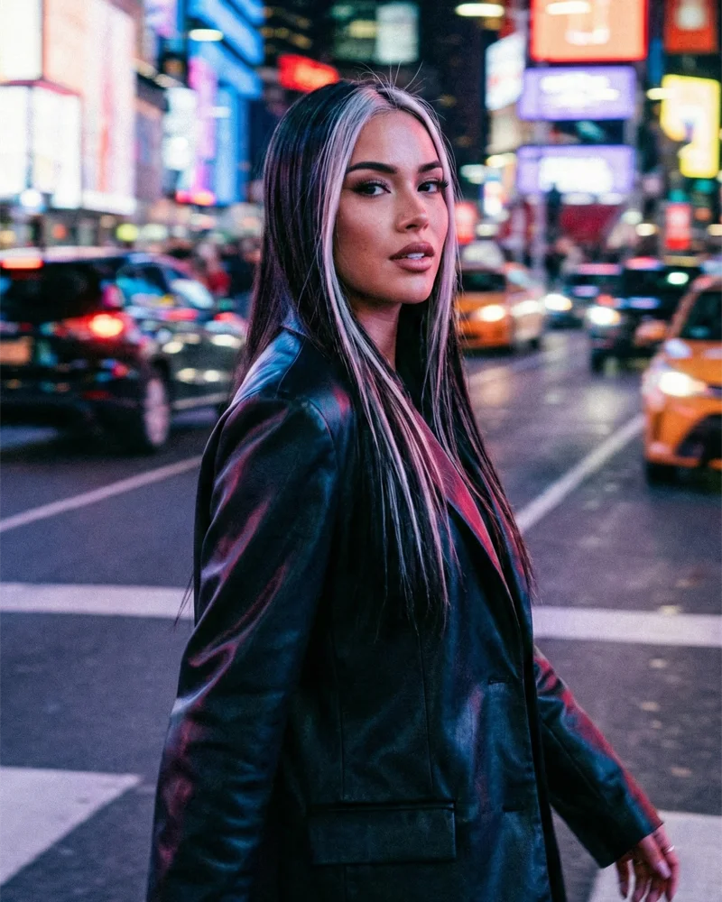 A stylish university student smiling after a fresh haircut and manicure, showcasing the best student hair and beauty discount Holborn has to offer.